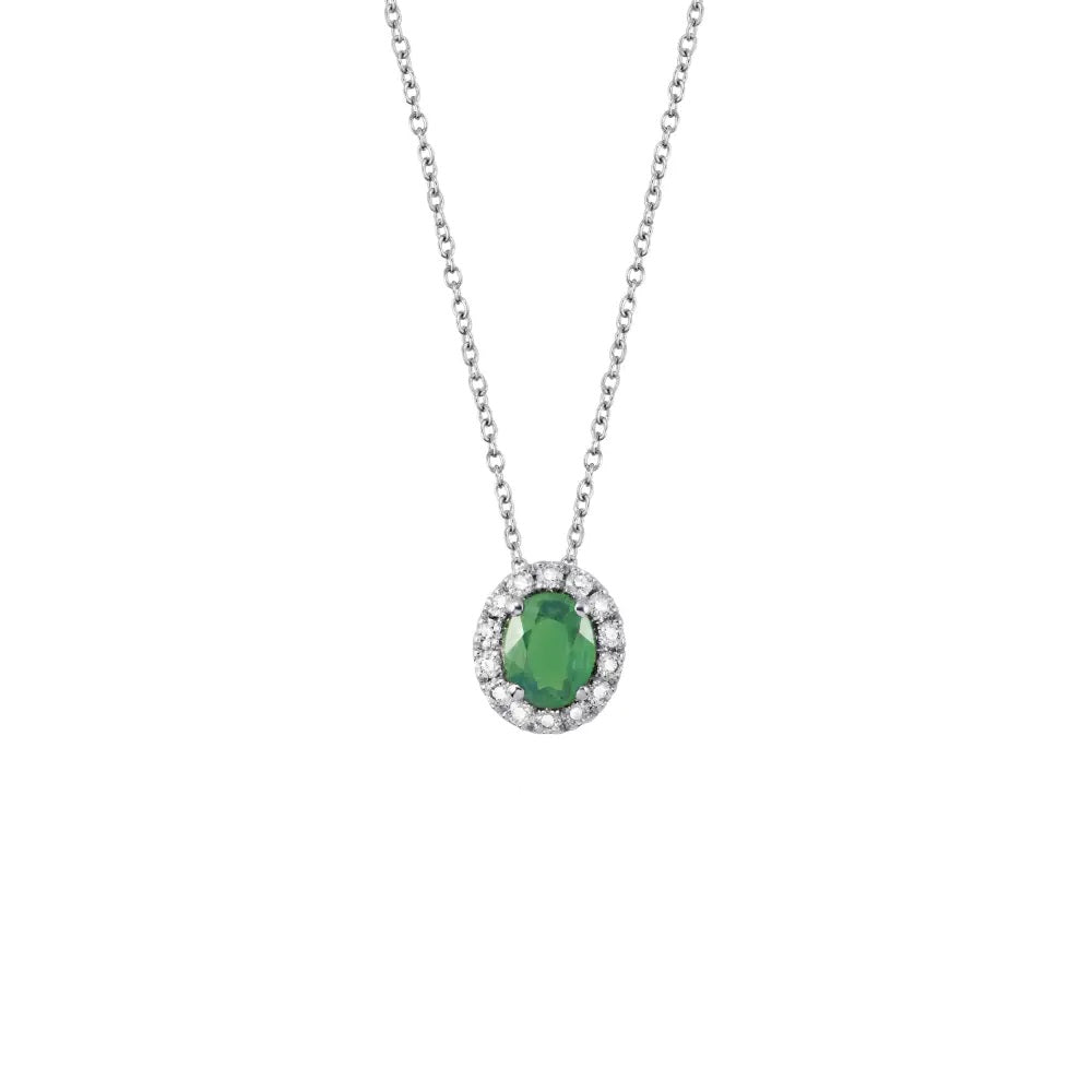 Salvini Dora Necklace White Gold Diamonds and Emerald