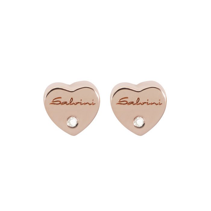  Salvini Be Happy Chic rose gold heart earrings