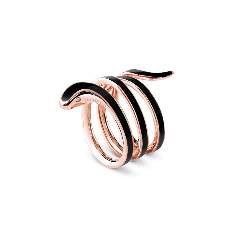 Damiani Eden Ring Black Ceramic, Rose Gold and Diamonds