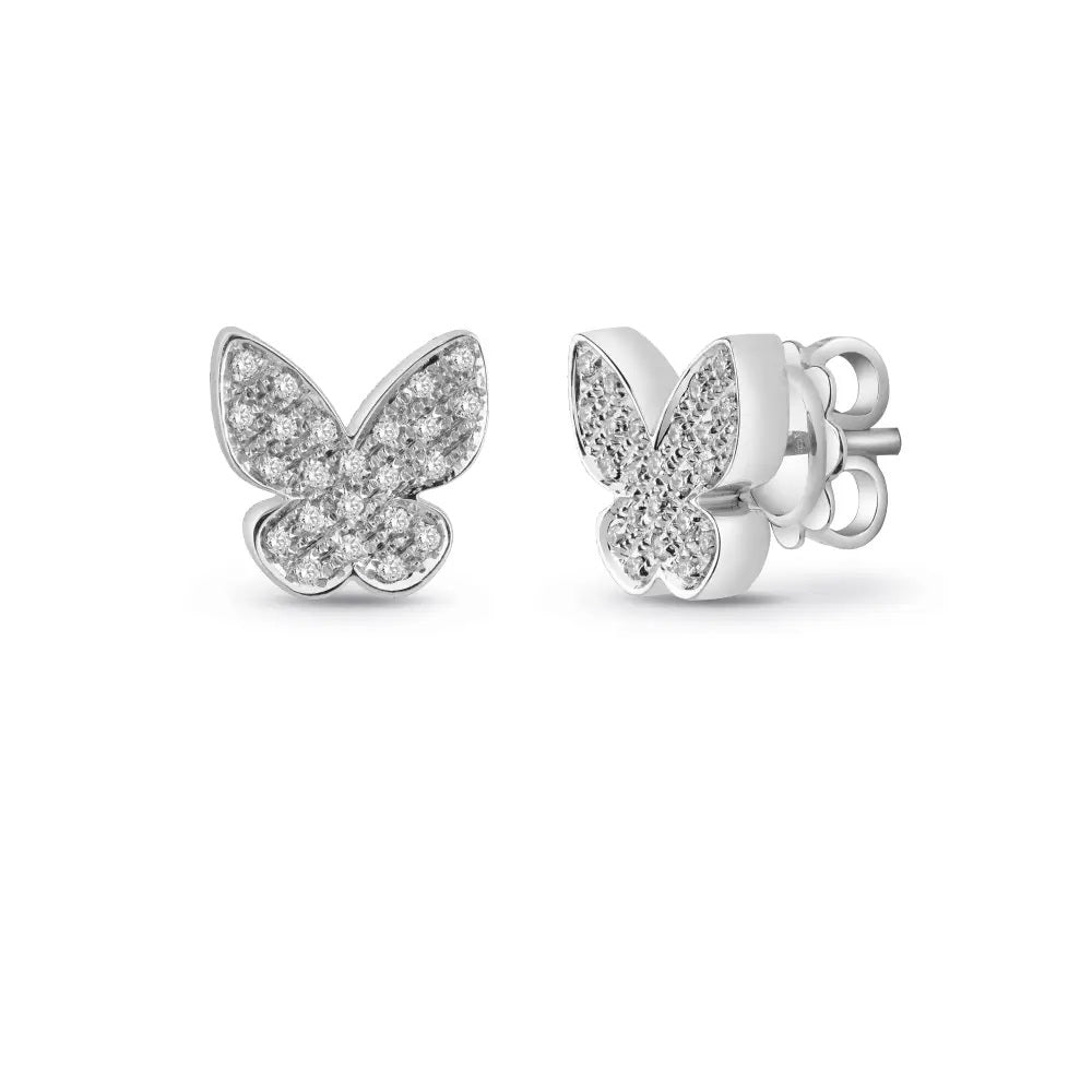 Salvini I Segni Butterfly Earrings in White Gold and Diamonds