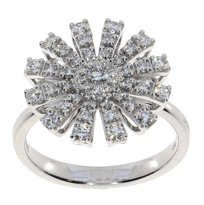 Damiani Anello Margherita Oro Bianco e Diamanti