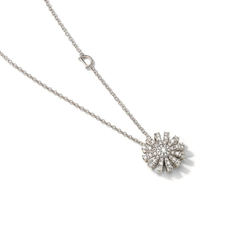 Damiani Collana Margherita 16 MM in Oro Bianco e Diamanti