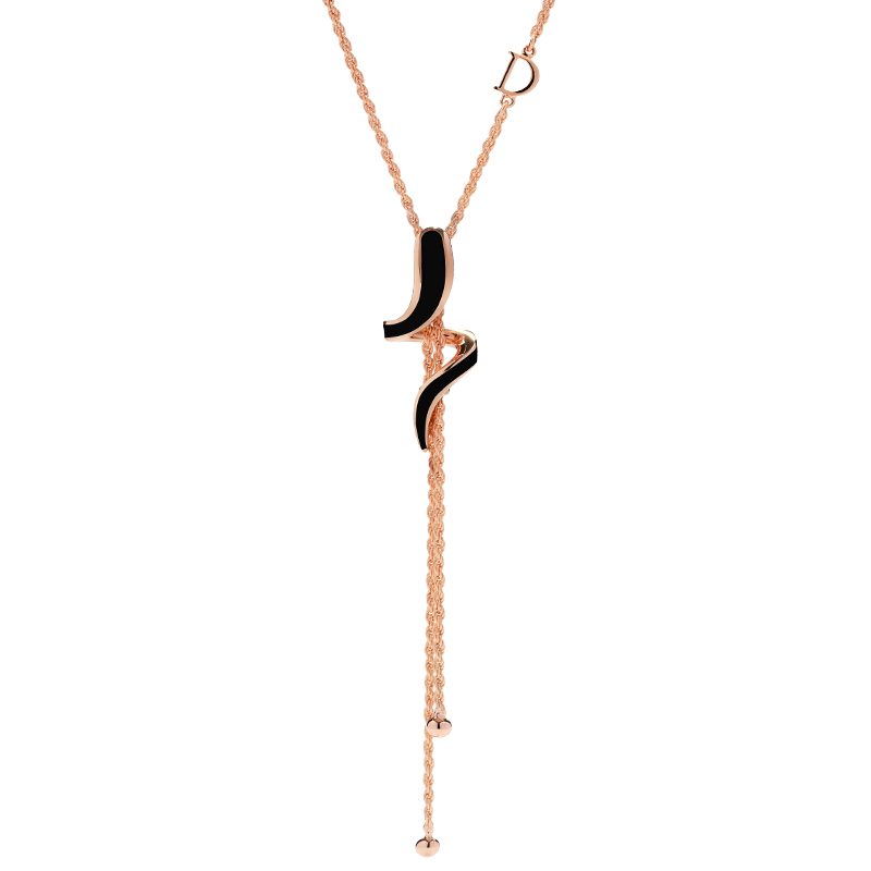 Damiani Eden Necklace in Black Ceramic, Rose Gold and Diamond