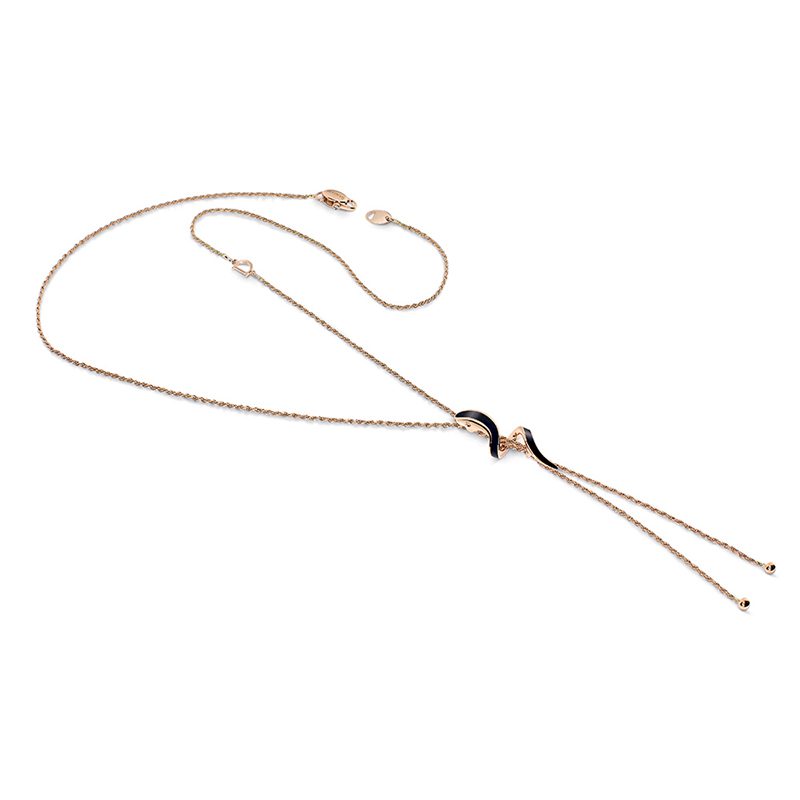 Damiani Eden Necklace in Black Ceramic, Rose Gold and Diamond