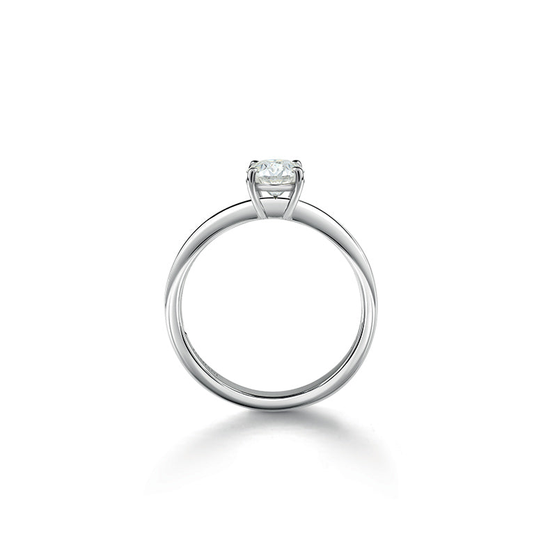 Damiani Anello di Fidanzamento Luce in Oro Bianco e Diamante ct 0.16