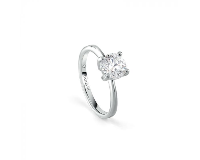 Damiani Anello di Fidanzamento Luce in Oro Bianco e Diamante ct 0.30 F VS1 GIA