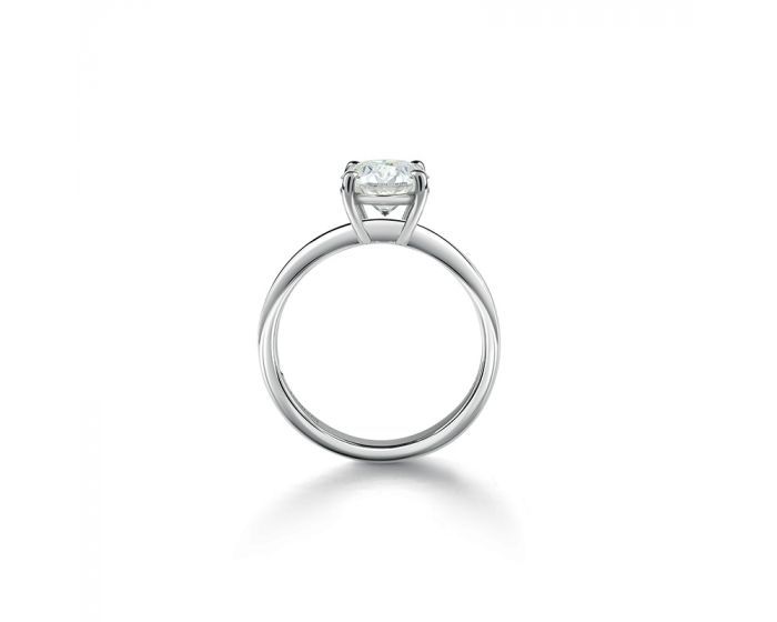 Damiani Anello di Fidanzamento Luce in Oro Bianco e Diamante ct 0.30 F VS1 GIA