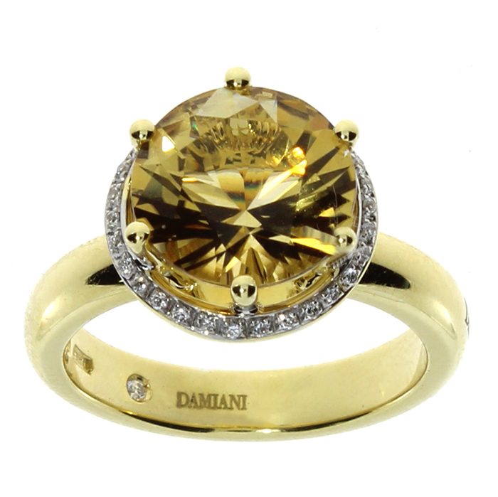 Damiani Anello Minou in Oro Giallo Quarzo Citrino e Diamanti