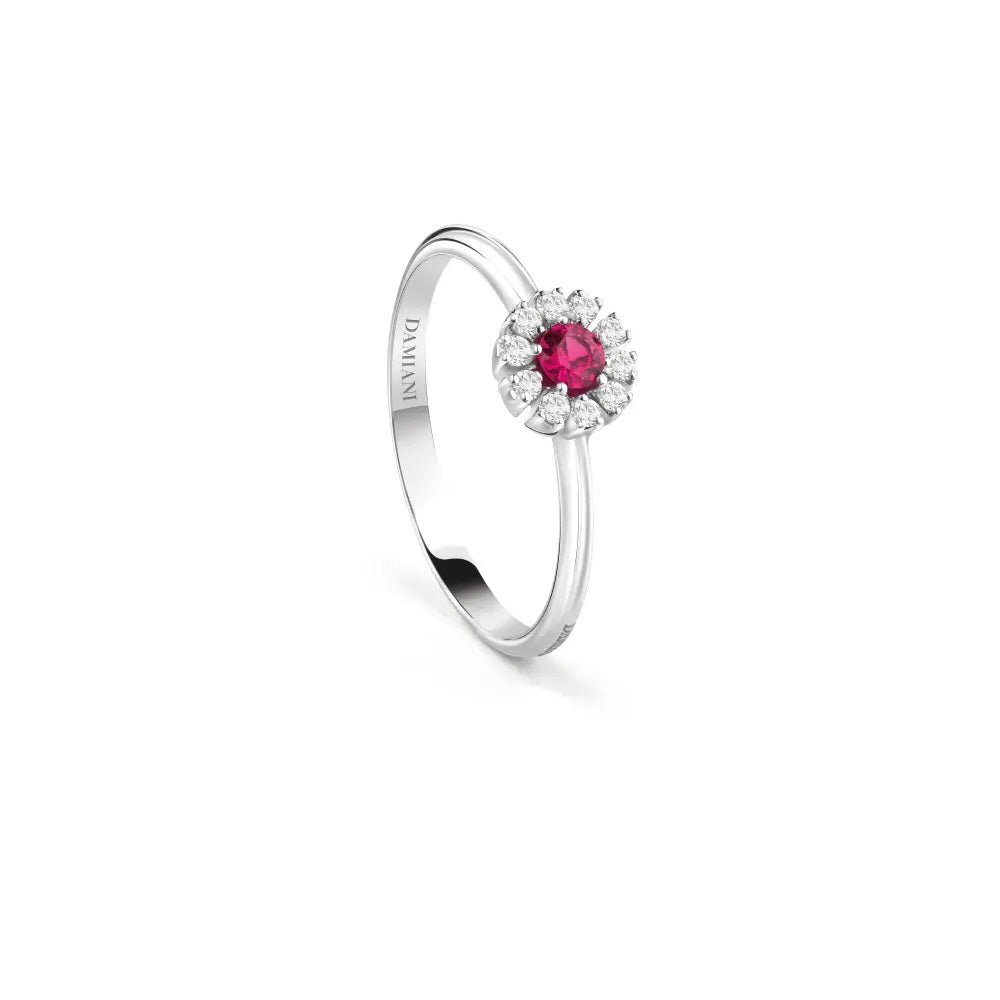 Damiani Margherita Ring in White Gold, Ruby and Diamonds