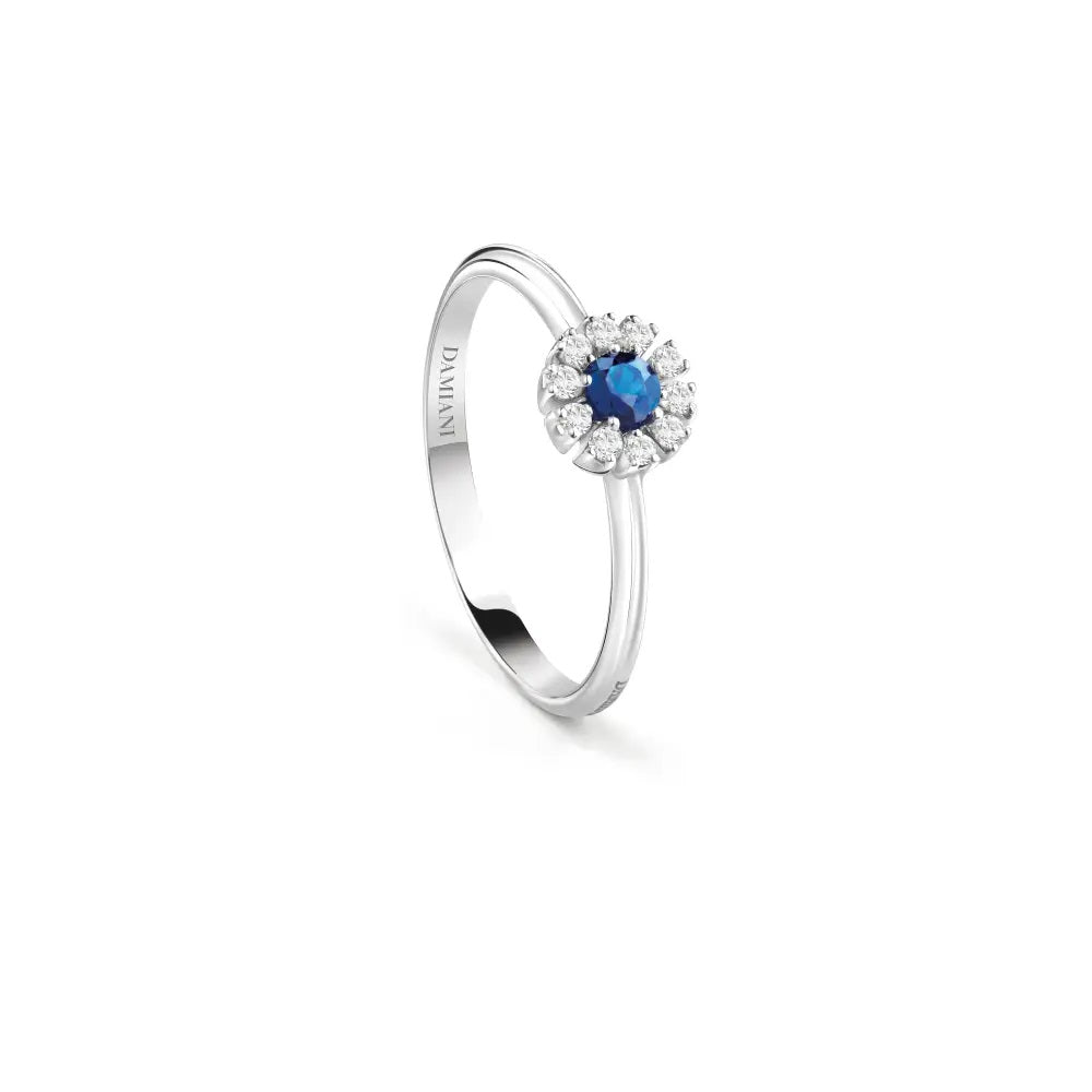 Damiani Margherita Ring in White Gold Sapphire and Diamonds