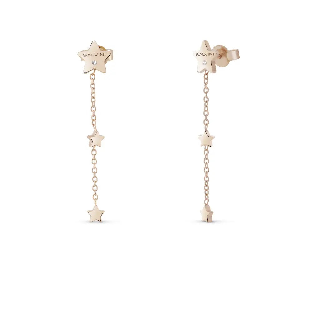 Salvini I Segni Star Earrings 9kt Rose Gold