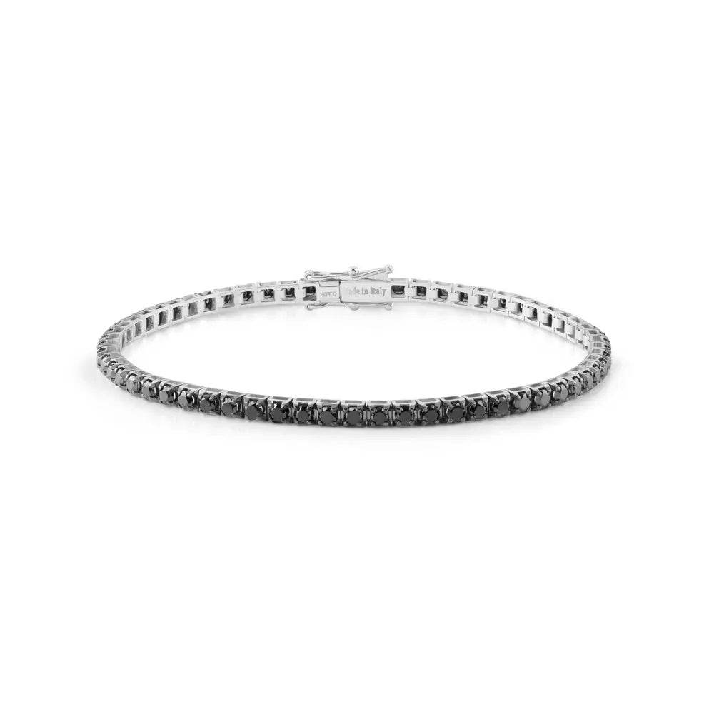 Damiani Bracciale Tennis Timeless in Oro Bianco Diamanti Black ct 5,77