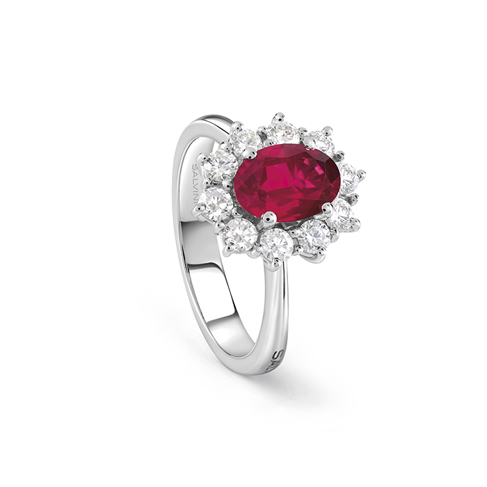Salvini Diamond and Ruby Ring 0.67