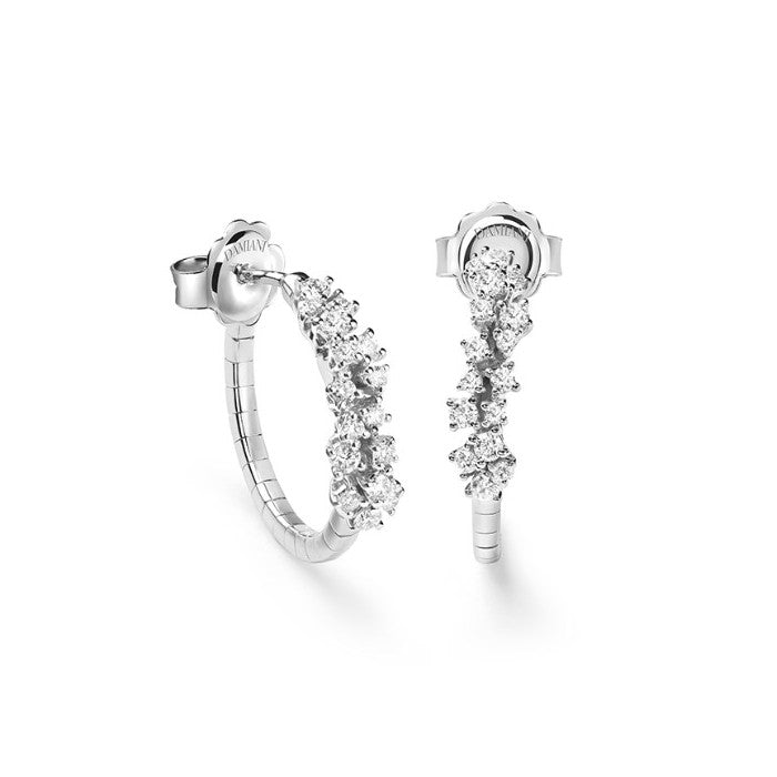 Damiani Mimosa Earrings in White Gold and Diamonds