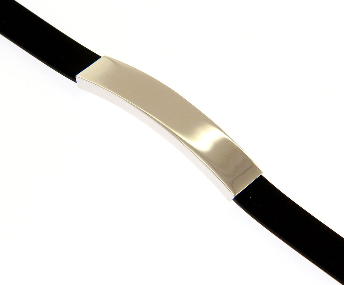 Maiocchi Silver Silver Bracelet with Plate and Rubber 2