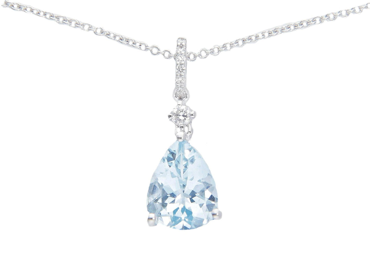 Necklace with Diamonds and Aquamarine ct 1.36