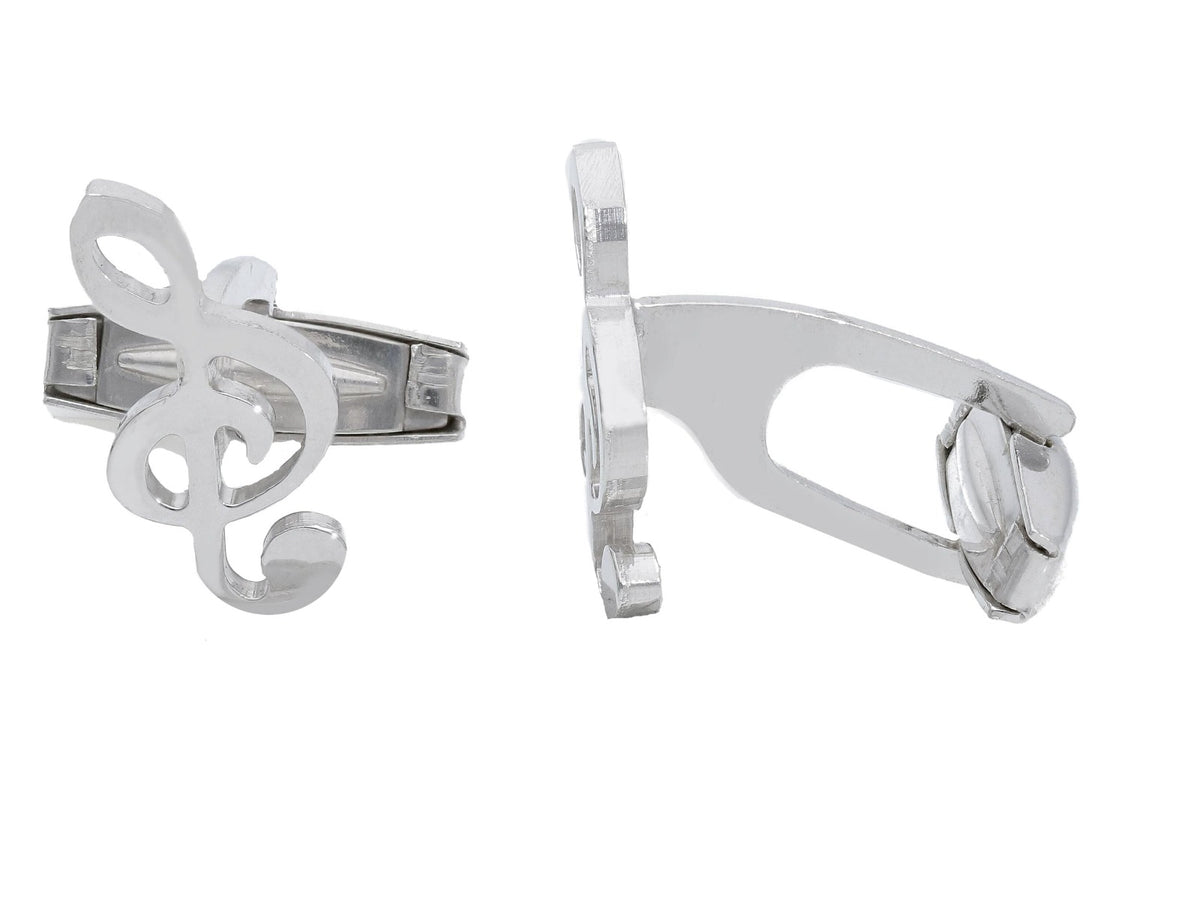 Maiocchi Silver Treble Clef Cufflinks Silver