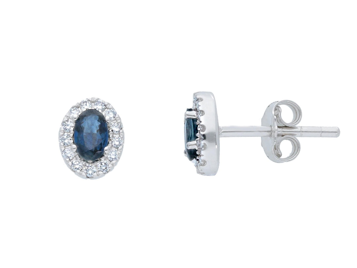 Earrings with Diamonds and Sapphires 0.69 ct