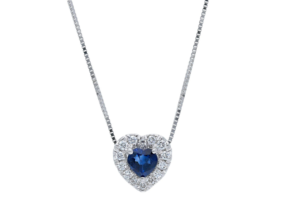 Choker with Heart-shaped Diamond and Sapphire 0.28 ct