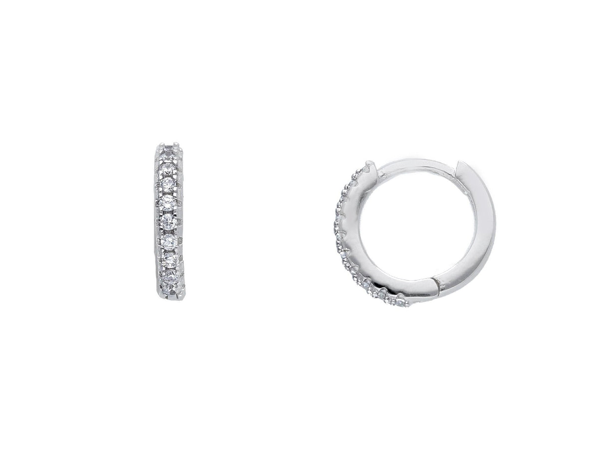 Maiocchi Silver Earrings with Silver Circles and Zircons