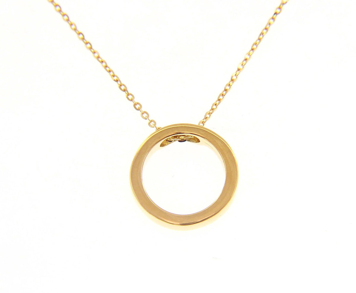 18kt Yellow Gold Circle Necklace