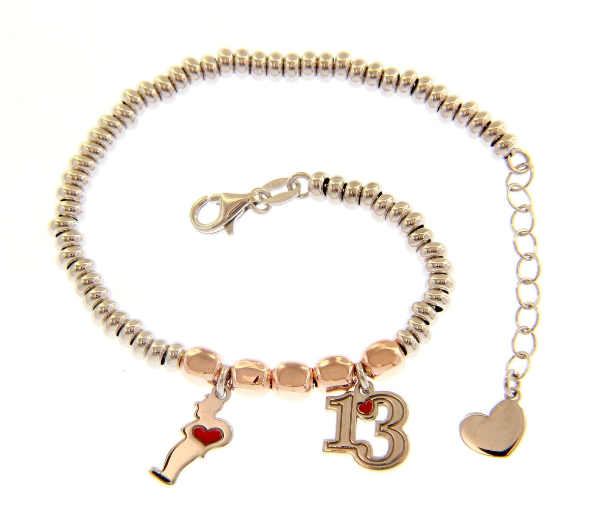 Maiocchi Silver Bracelet 13 and Silver Cornetto