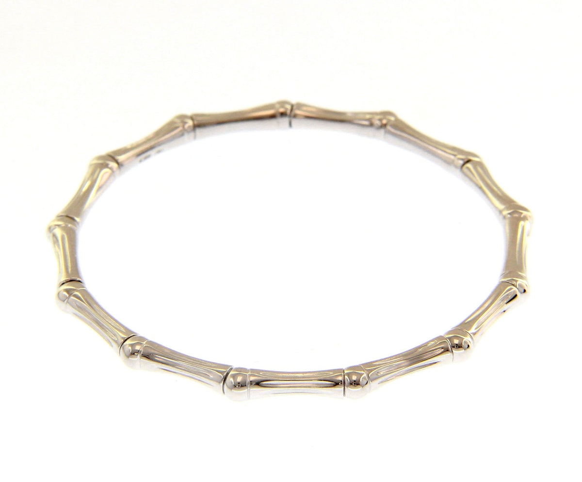 Bracciale Bamboo Elastico in Oro Bianco 18kt