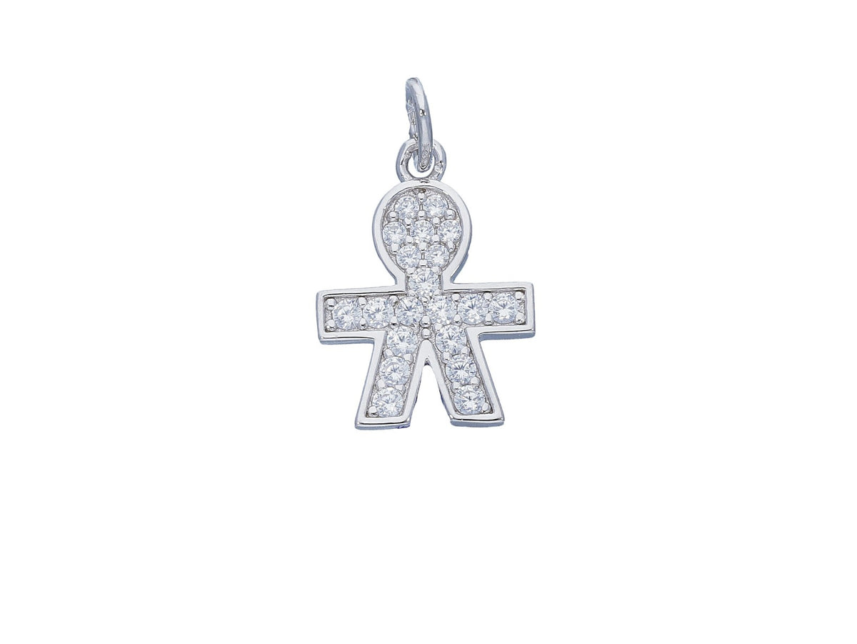 Maiocchi Silver Baby Pendant in Silver and Zircons