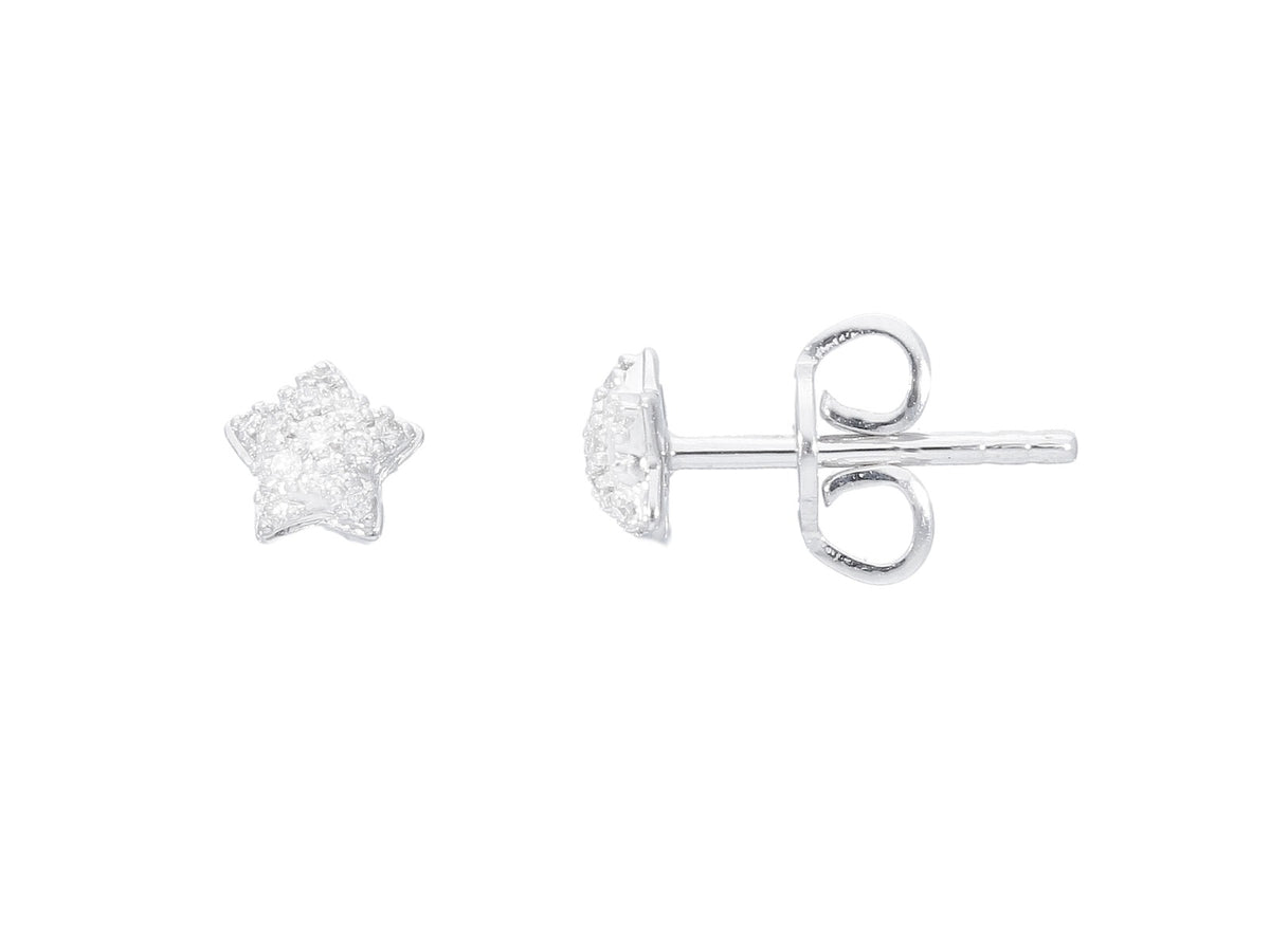Star earrings with diamonds 0.07 ct G