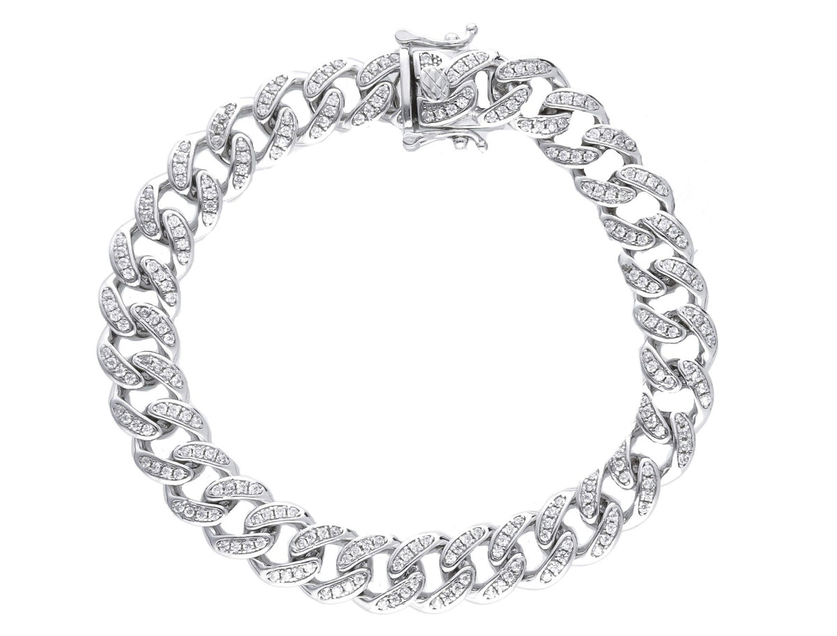 Maiocchi Silver Groumette Bracelet Silver and Zircons 2