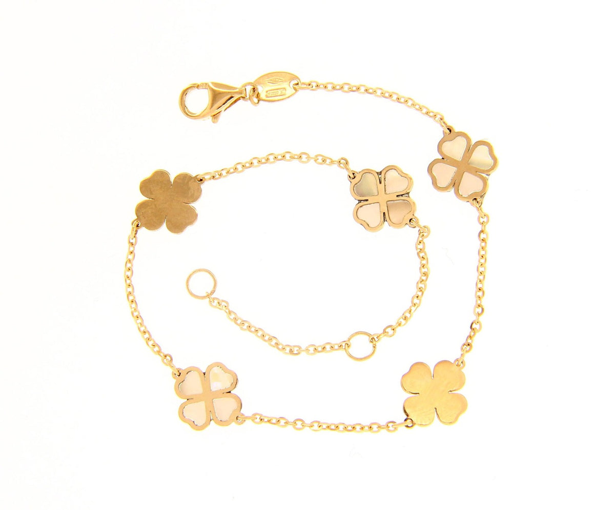 5 Leaf Clover Bracelet in 18kt Yellow Gold