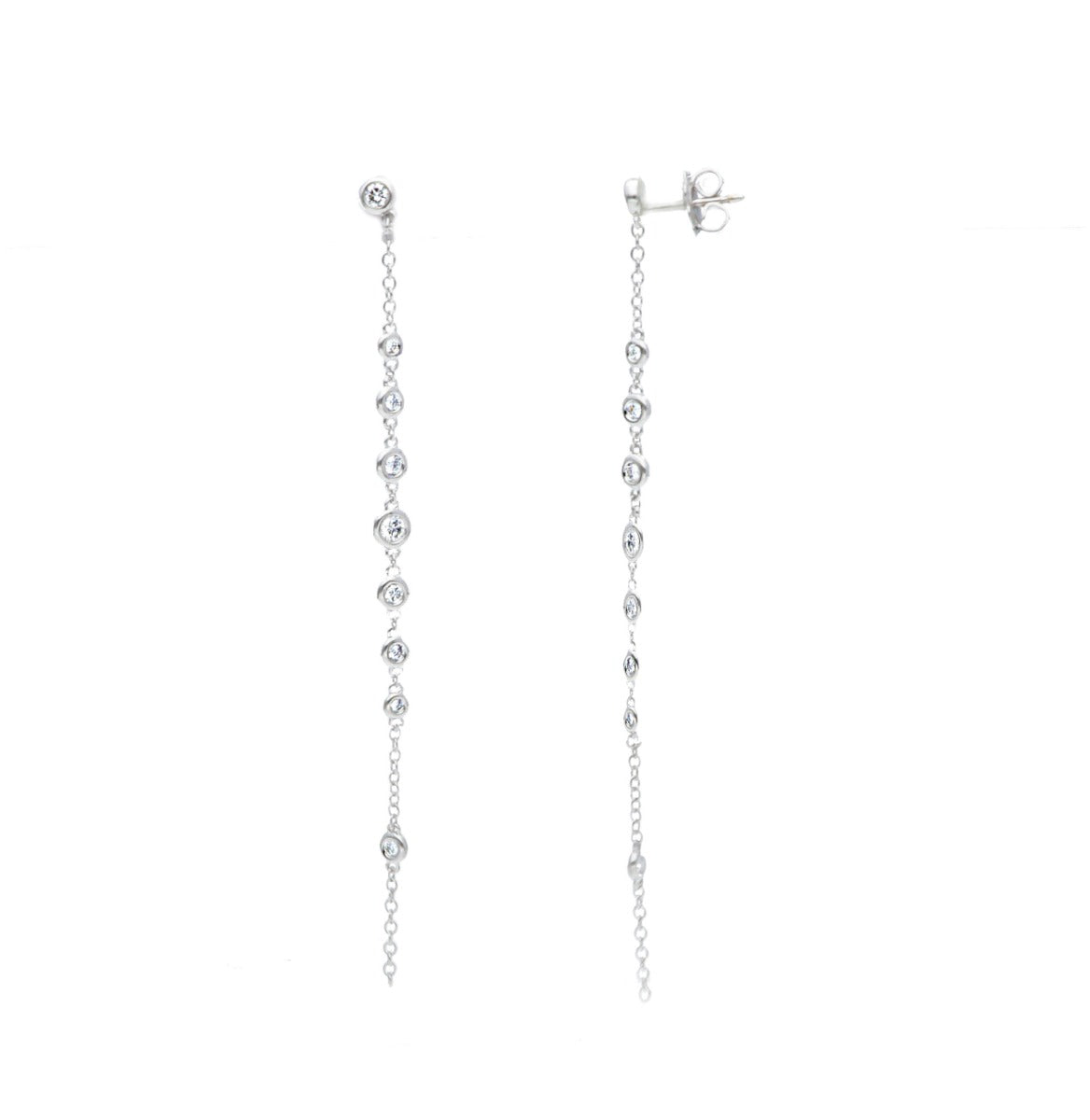 Orecchini Pendenti Oro Bianco 18kt e Diamanti ct 0.45
