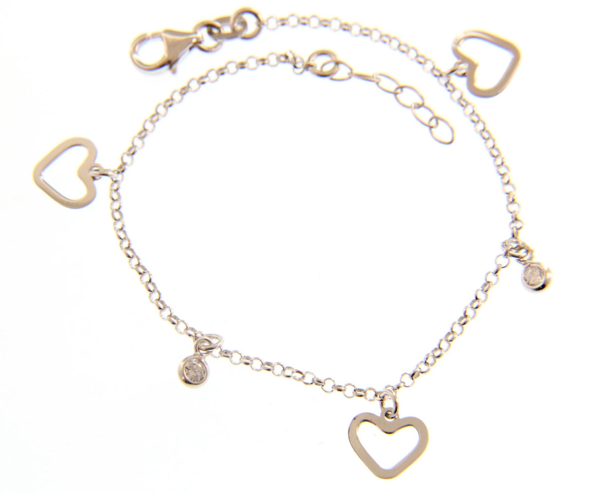 Maiocchi Silver Bracelet 3 Silver Hearts