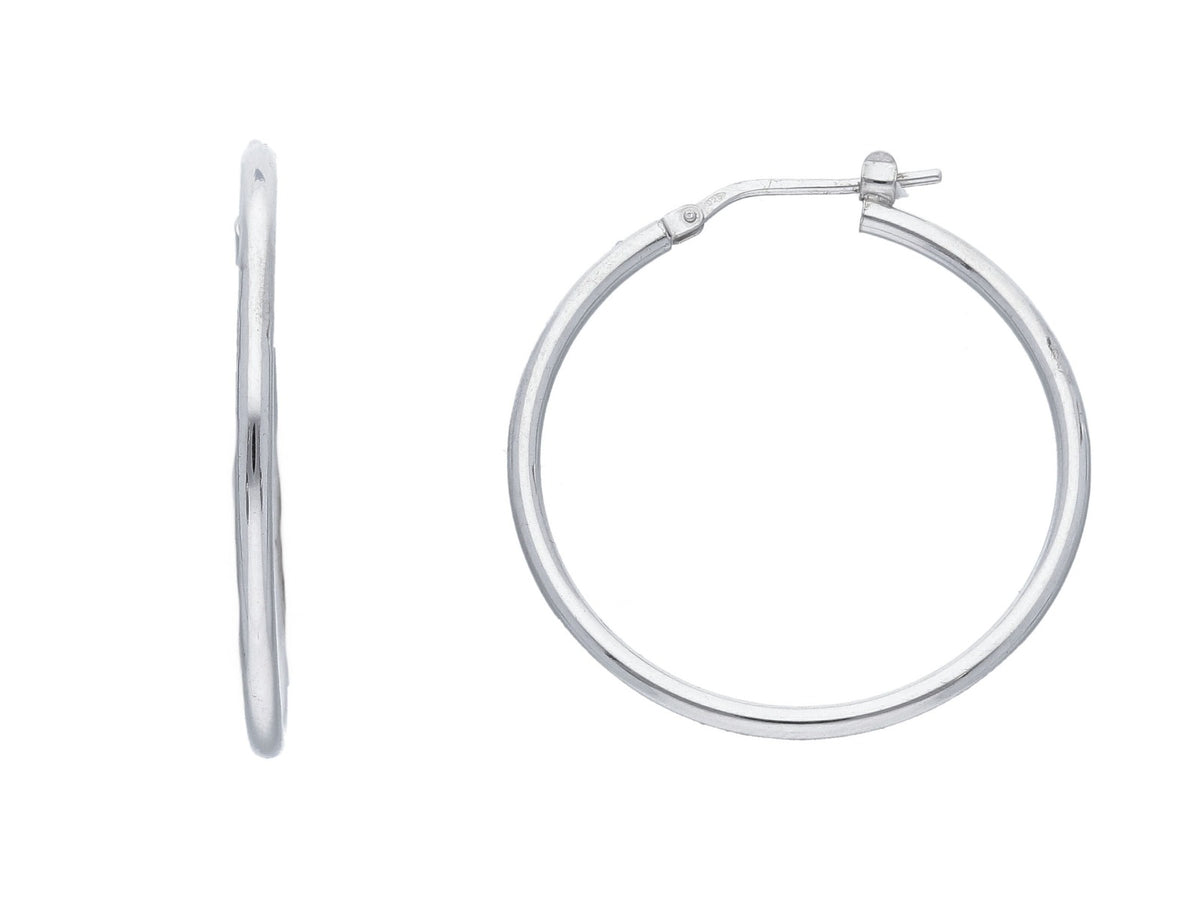 Maiocchi Silver Hoop Earrings 30 mm Silver