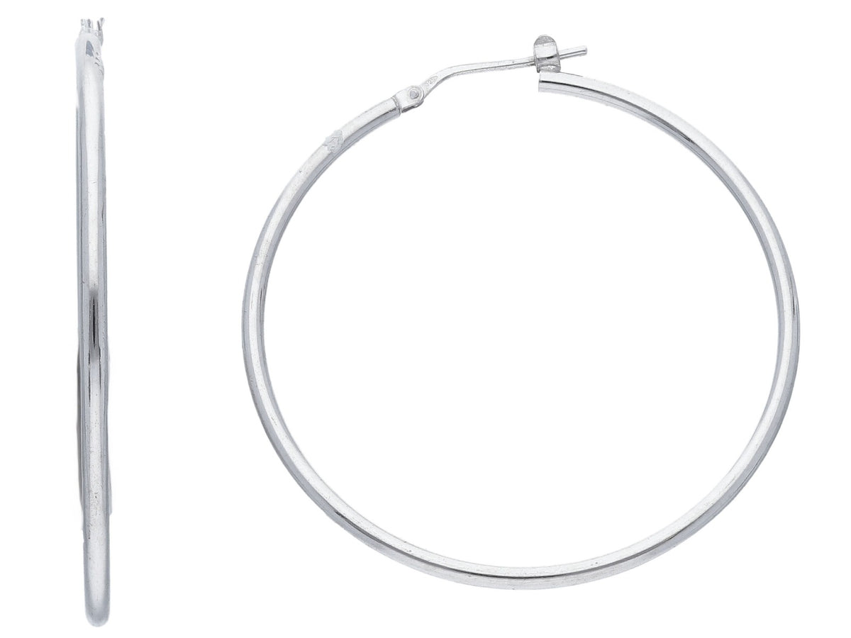 Maiocchi Silver Hoop Earrings 40 mm Silver