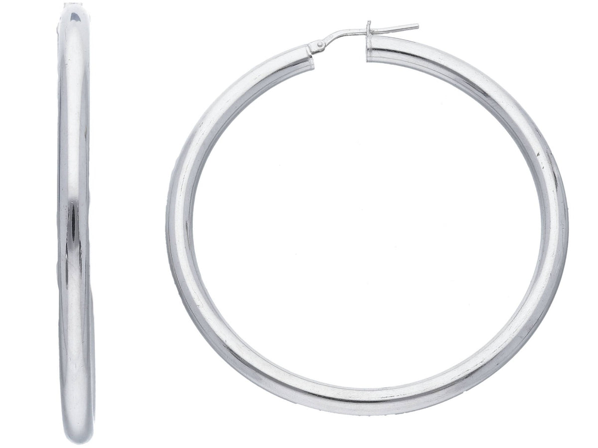 Maiocchi Silver Orecchini a Cerchio 4 mm x 5 cm Argento