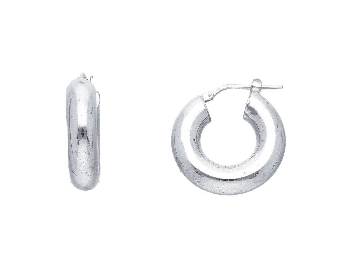 Maiocchi Silver Hoop Earrings 6 mm x 1 cm Silver