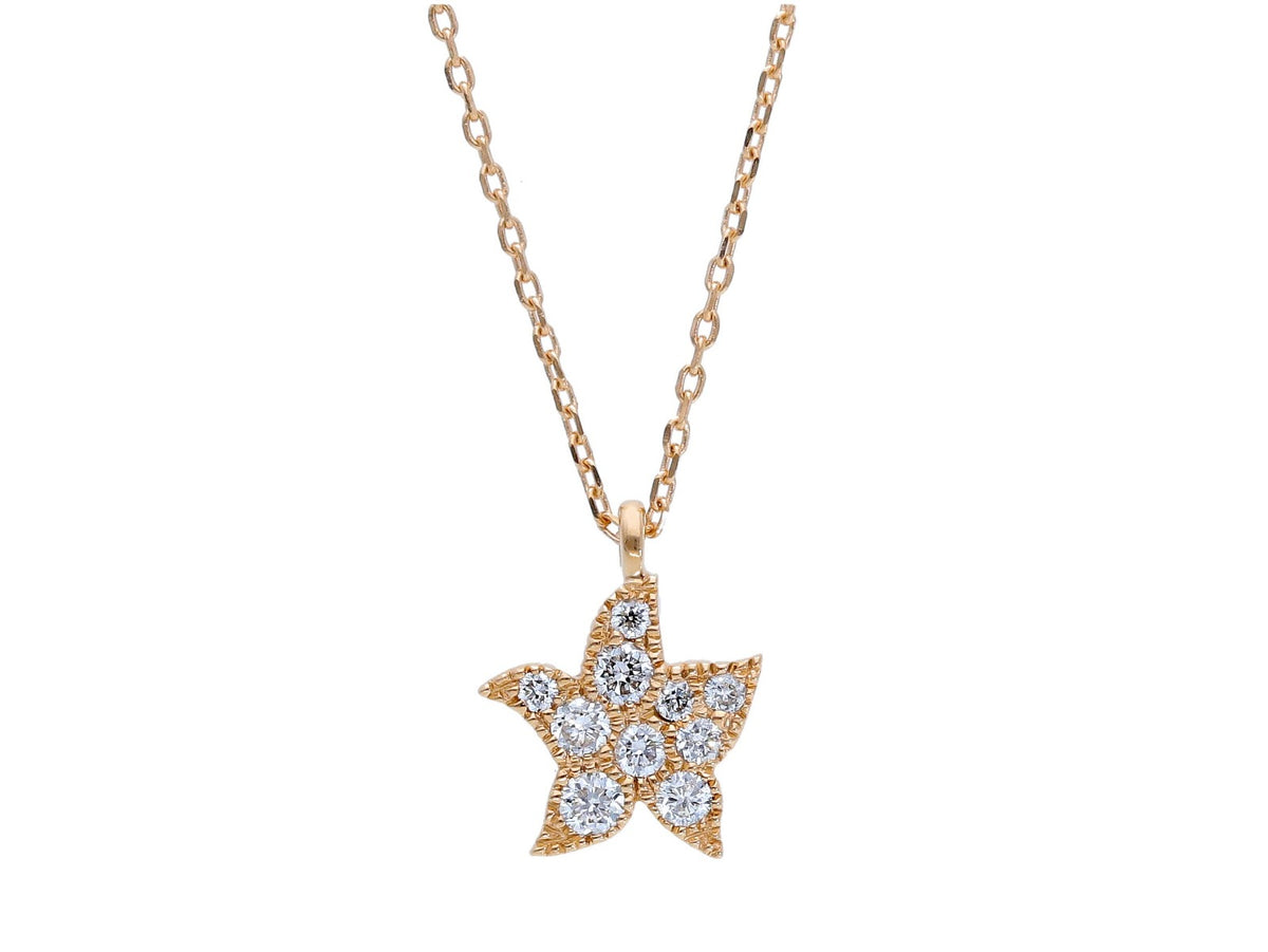 Maiocchi Milano Collana Stella Oro Rosa Diamanti