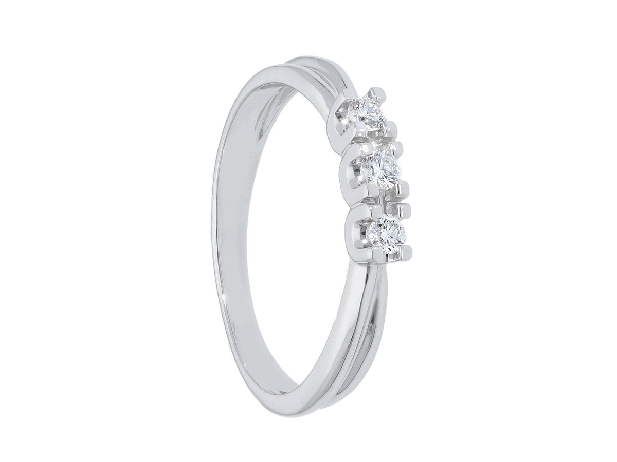 Maiocchi Milano Anello Trilogy Oro Bianco e Diamanti ct 0,12 G