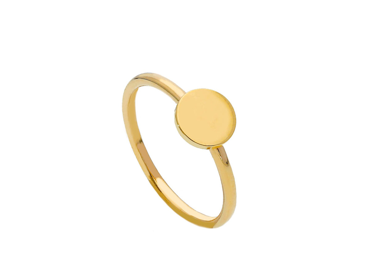 Ring with Round Element in 18kt Yellow Gold
