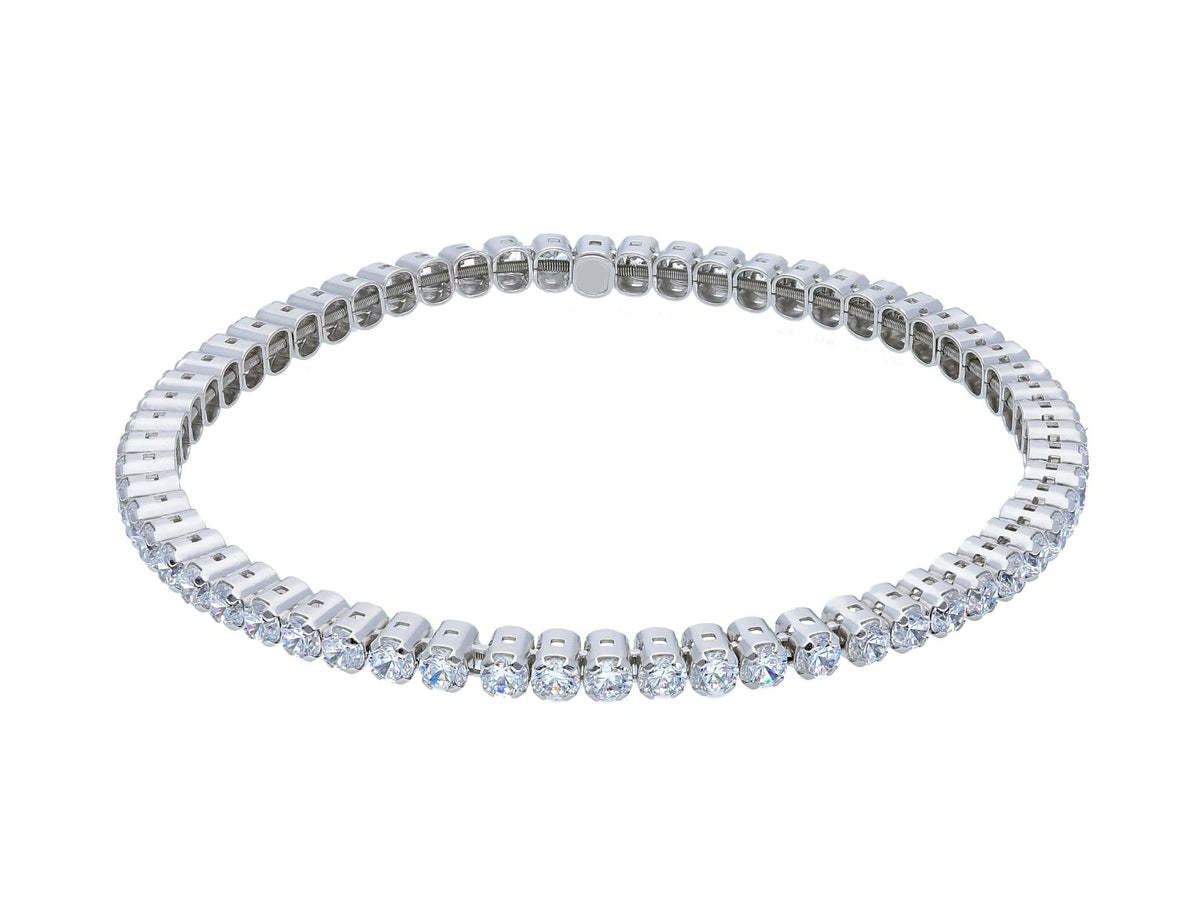 Maiocchi Silver Elastic Tennis Bracelet Silver and Zircons