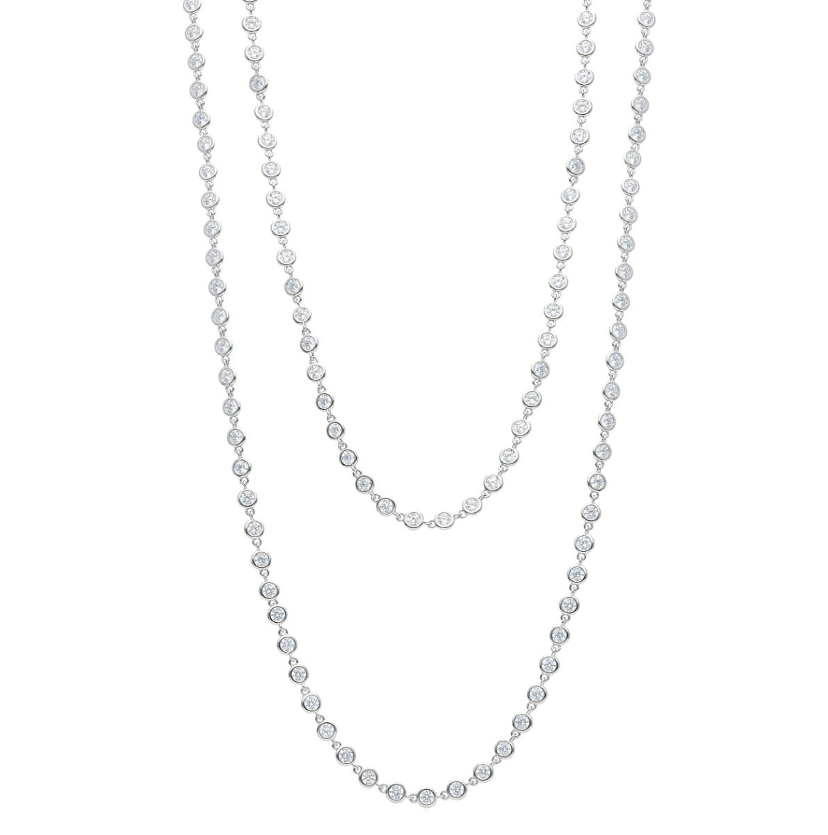 Maiocchi Silver Silver Necklace with Zircons 90 cm