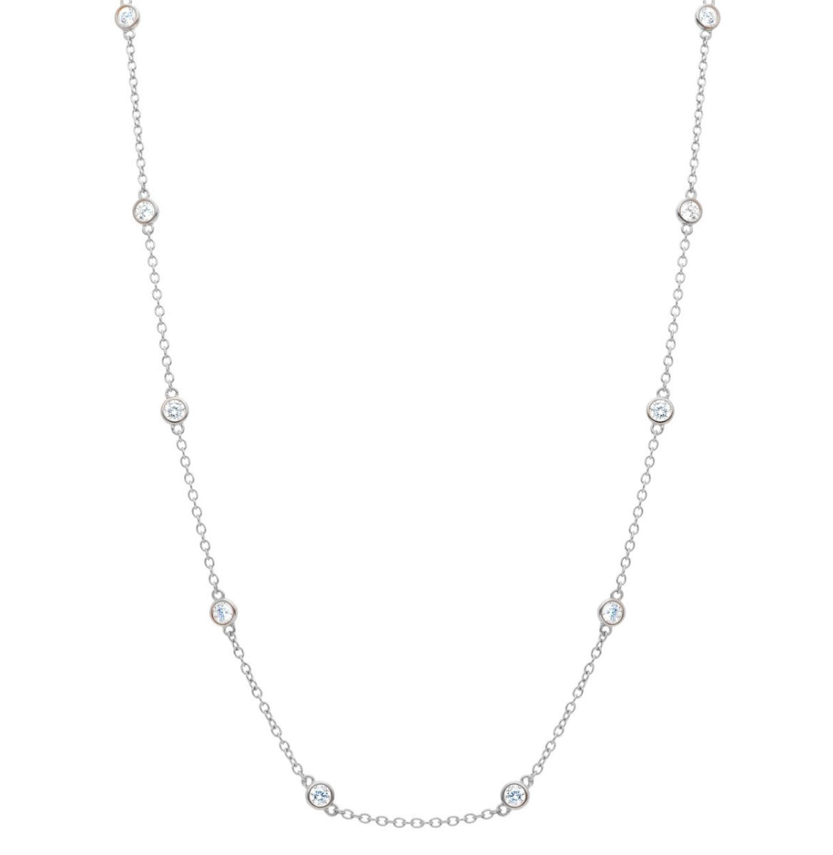 Maiocchi Silver Necklace Silver and Zircon Elements