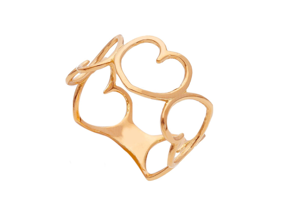 Openwork Hearts Ring in 18kt Rose Gold