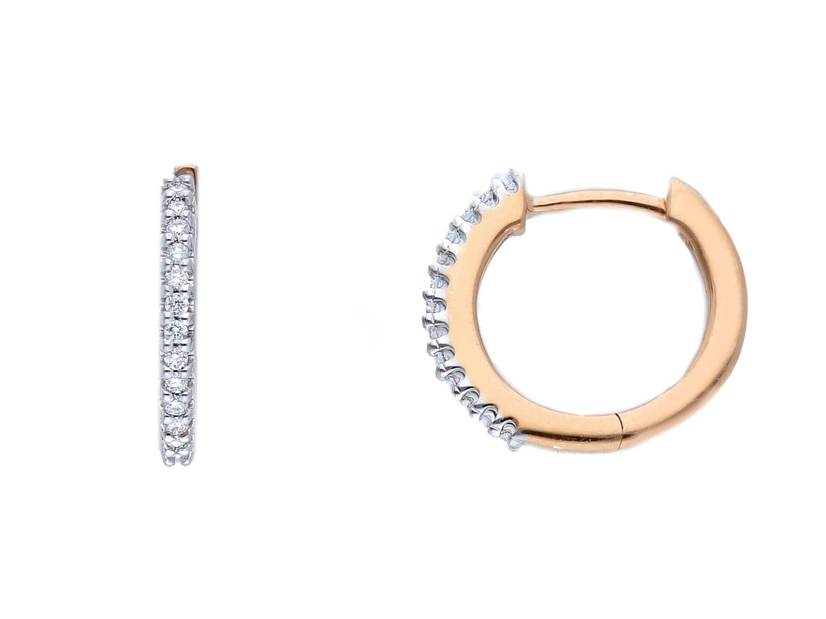 Orecchini a Cerchio Oro Rosa 18kt con Diamanti ct 0.09