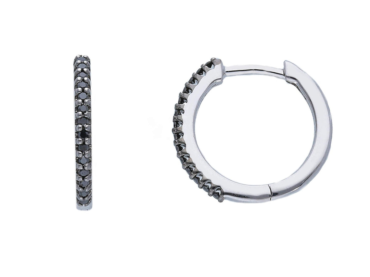 Black Diamond Hoop Earrings 0.12 ct