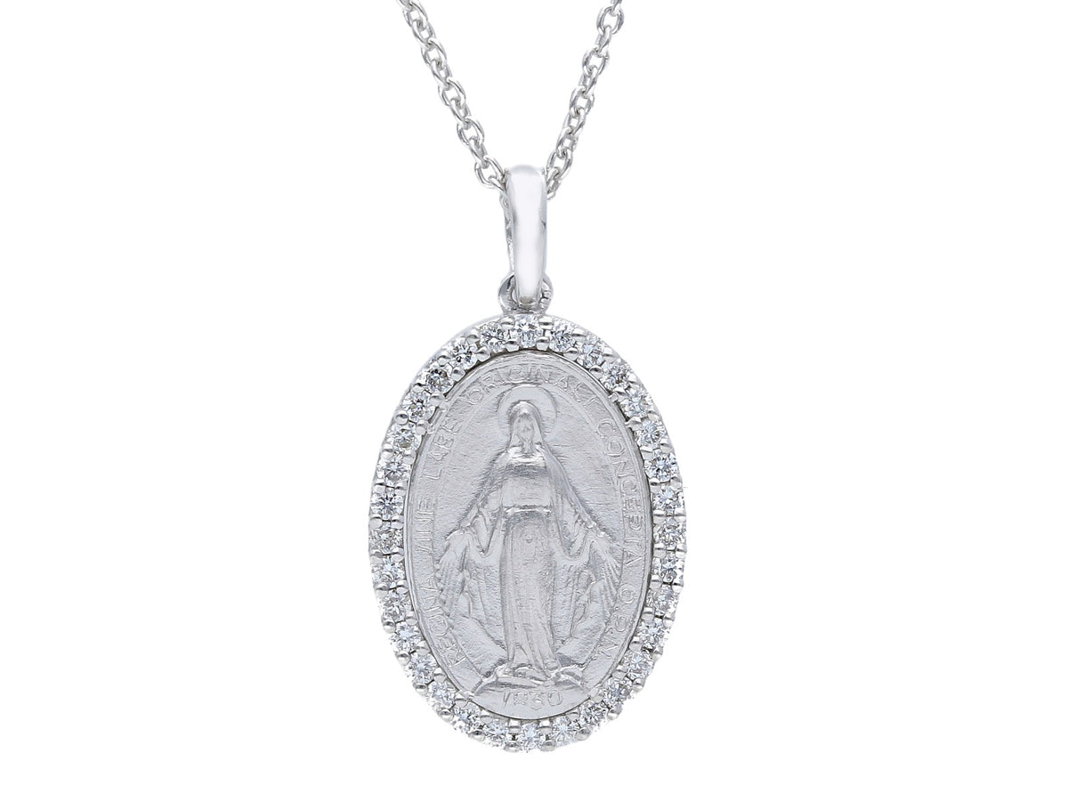 MaDonna Miracolosa Necklace in White Gold and Diamonds
