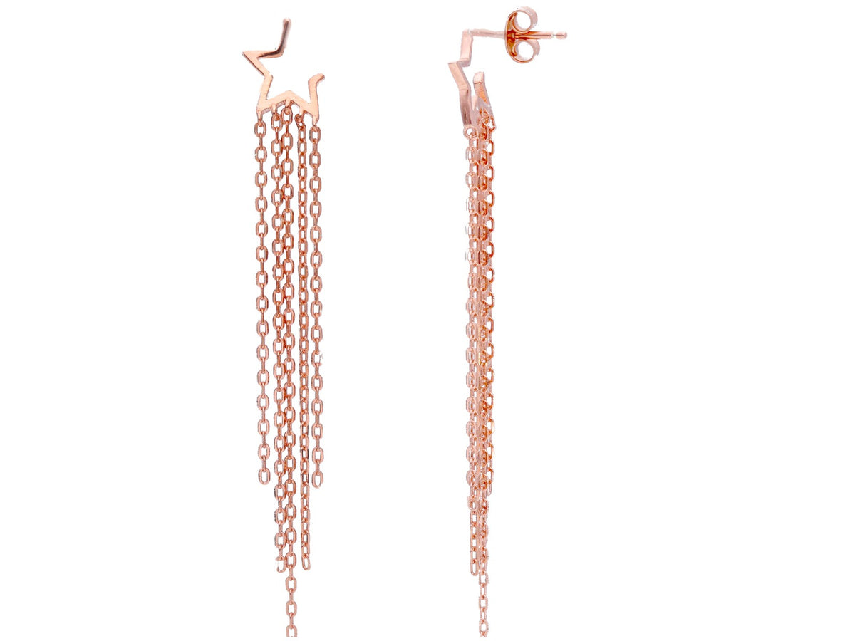 Maiocchi Silver Star Earrings in Pink Silver