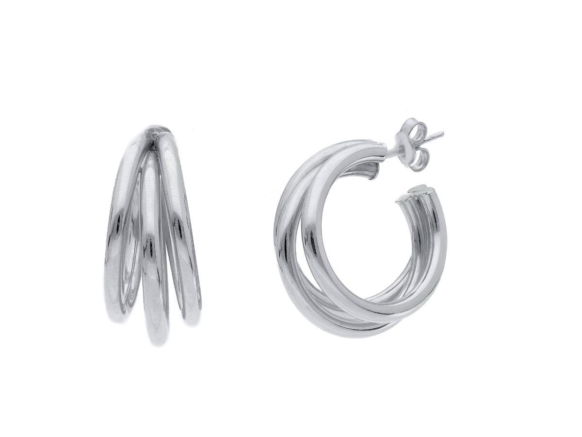 Maiocchi Silver 3 Wire Silver Hoop Earrings