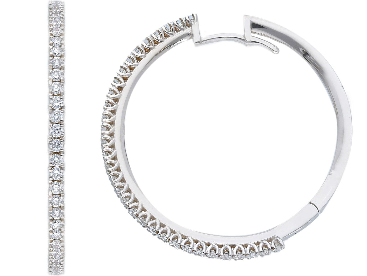 Diamond hoop earrings 0.80 ct G